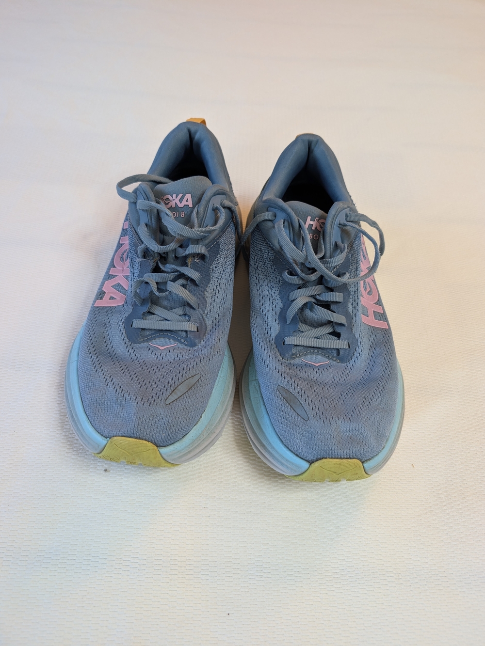 HOKA Bondi 8 Shadow Dusk Blue Pink Running Shoes Sneakers Size 10.5